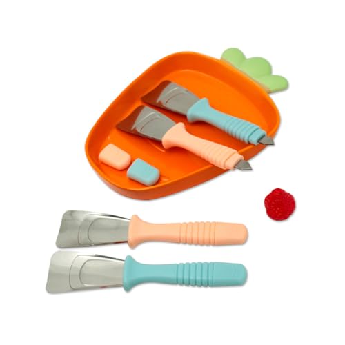 2 Stück Kühlschrank-Eisschaber, Doppelkopf-Multifunktions-Eisschaber, Kühlschrank-Schaufel Küche Gefrierschrank Gadget Löffel Edelstahl Entfroster Doppelkopf-Multifunktions-Eisschaufel , Blau/Pink