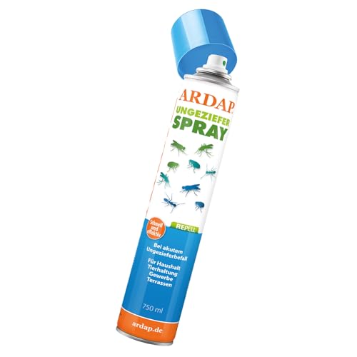 ARDAP Repell Ungezieferspray 750ml - Insektenspray bei akutem Ungezieferbefall - Abwehrend bei Insektenbefall - Insektenspray Wohnung - Schädlingsfrei - Wirkt schnell & effektiv (PT19)