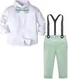 mintgreen Baby Junge Gentleman Anzug, Kleinkind Kind Hochzeit Hosenträger Hose Kleidung Sets, MintGreen, 5-6 Jahre, 130