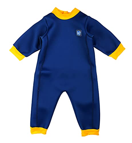 Splash About Warm In One Baby Erwärmen Wetsuit, Navy & Yellow, 12-24 monate