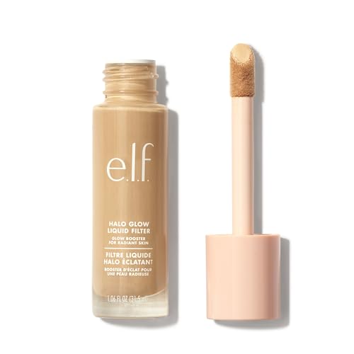 e.l.f. Halo Glow Liquid Filter, Illuminating Liquid Glow Booster For A Radiant Complexion, Infused With Hyaluronic Acid, 5 Medium - Tan