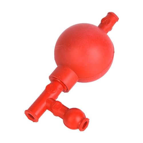 CYSFETENA 2 Stück Peleusball Aus Gummi, Quantitativer Pipettierball mit drei Öffnungen, Roter Quantitativer Pipette Für Fachleute in Der Wissenschaftlichen Forschung