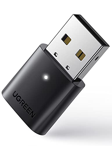 UGREEN Bluetooth Adapter für PC, Bluetooth Stick für Windows 11/10/8.1/7, USB Bluetooth Dongle für Desktop PC, Laptop, Maus, Tastatur, Kopfhörer, Controller (Schwarz)