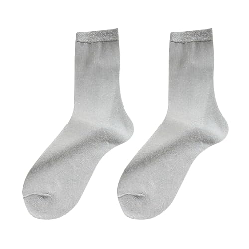 Glitzer Socken funkelnde Frauen bloße Crew glänzend funkelndes Design atmungsaktives dünner Knöchel bequeme leichte glitzernde für Damen Silber