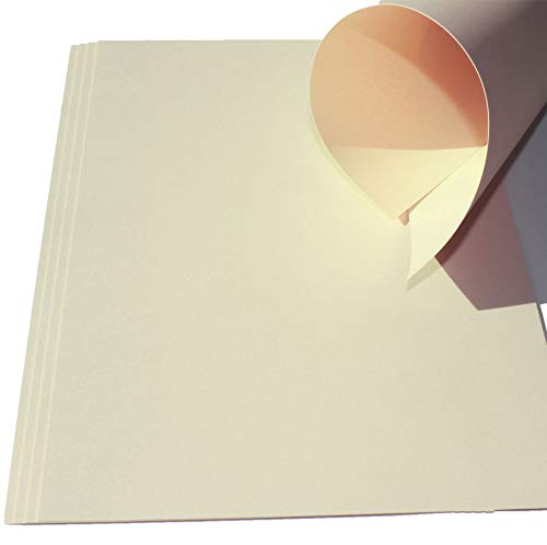 Top Lamination Laminiertechnik 25 Blatt Ton-Bastel-Karton DIN A6 240g/m² Elfenbein Dickes Ton-Papier 105x148mm super zum Basteln - komplett durchgefärbt bedruckbar - sehr stabil DIY Bastelideen