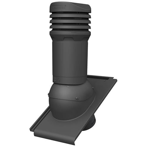 Parotec Isolierter Entlüftungskamin DN 125 mm für BRAAS - TURMALIN Dachziegel – gedämmter passiver Dachlüfter, verhindert Kondenswasser (RAL 7016 - Anthrazit)