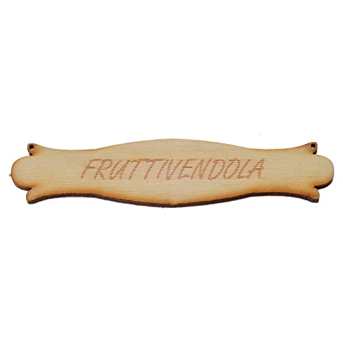Schild Obsthändlerin für Krippe aus Holz 8,5 cm