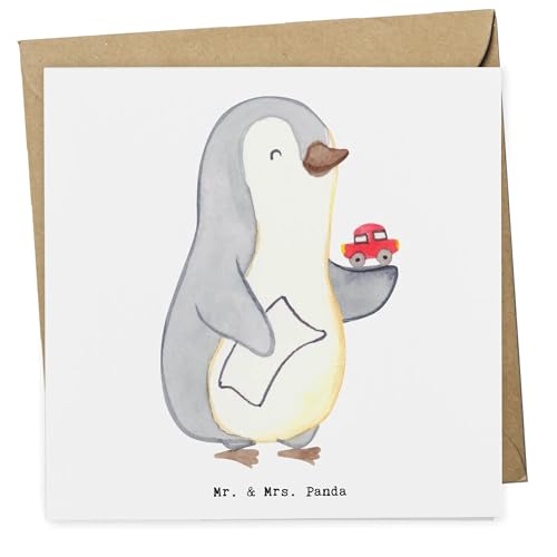 Mr. & Mrs. Panda Deluxe Karte Autohändler Herz - Geschenk, Gebrauchtwagenhändler, Arbeitskollege, Autoliebe, Glückwunschkarte, Hochzeitskarte,