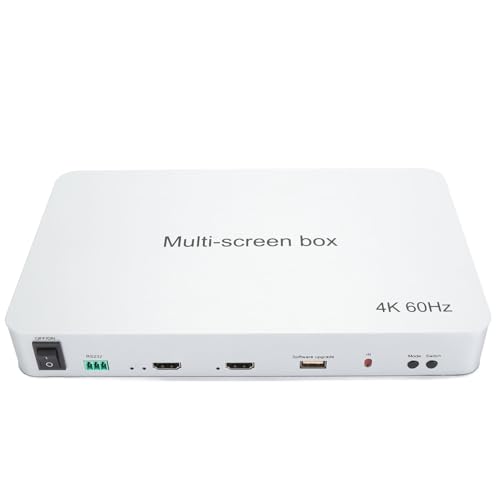 4K 2X2 Multi-Screen-Splitter – Unterstützung Hoher Auflösung, 2 -Eingänge, 4 -Ausgänge, Fernbedienung für Computer/Konsolen/TV (EU-Stecker)