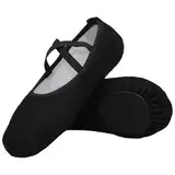 Flyd Ballettschuhe Gymnastikschuhe BallettschlAppchen Damen Ballerinas Tanzschuhe Frauen SchlAppchen, Schwarz, BlackSchwarz, 40 EU