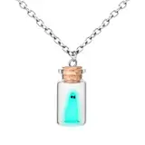 lasuroa Im Dunkeln Leuchtende Geisterkette, Halloween Halskette Leuchtende Halskette Geister Anhänger Geisterkette Ghost in a Bottle Pendant Necklace für Frauen und Männer