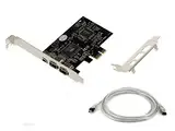 KALEA-INFORMATIQUE PCIe FireWire 400 IEEE1394a 3-Port-Controller-Karte mit VIA6308 Chipsatz und ASM1083. High- und Low-Profile-Winkel, mit Ilink-Kabel.