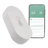 EMOS GoSmart - Smart Home Thermometer mit App - Innentemperaturbereich -20°C bis +60°C - einstellbare Temperatureinheit °C/°F - Inkl. Batterie - Google Home und Alexa kompatibel - weiß