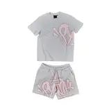 LaoZan Syna World Graphic T-Shirt and Shorts Summer Casual Outfit Pure White Y2K Set