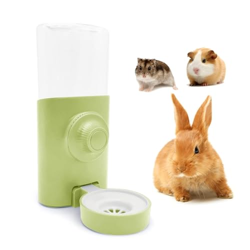 Automatischer Wasserspender Kaninchen [Grün, 600ml] Hängend Haustier Trinkflasche Hasen Meerschweinchen Hamster Chinchilla Frettchen Käfig Wasserflasche