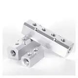 TaoHHU Druckluftverteiler 1/4" 1/2" BSP Gas Mehrfachauslass aus Aluminium Mehrfachstecker Kollektorbasis Buchse AL-2/3/4/5(M-AL3)