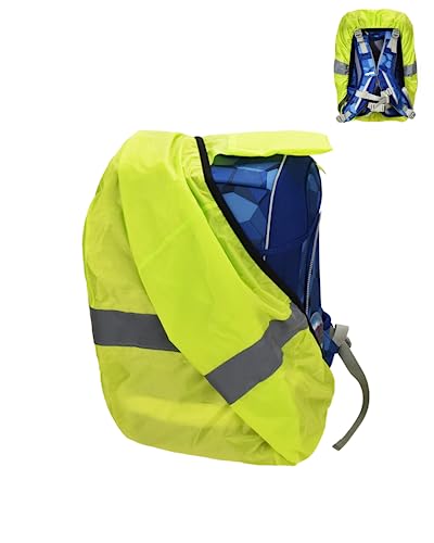 Unisex Kinder Regenschutz Schulranzen, wasserdichte Rucksack Regenschutzhülle Regenhülle Schutzhülle mit Reflektorstreifen(18-25L), Kompatibel mit ergobag, Scout, Step by Step, McNeill, DerDieDas