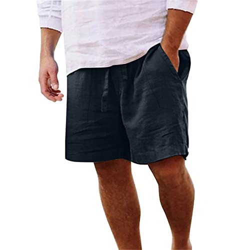 QWUVEDS Männer Frühling Sommer Hose Casual Alle Einfarbig Malerei Lose Plus Größe Hosen Mode Strand Taschen Kurze Durchsichtige Shorts Herren Radhose Herren Kurze Hosen Herren Sport (Navy, XXXXXL)