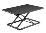 Worktrainer - Steharbeitsplatz - Schreibtischaufsatz - Ultra Slim Mini Desk - Gasfeder - Schwarz