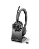 Poly Voyager 4320 UC schnurloses Headset + Ladestation (Plantronics) – Stereo-Kopfhörer, Noise Cancelling-Mikrofon, lange Akkulaufzeit, Bluetooth-Verbindung mit PC/Mac/Mobiltelefon, Teams-zertifiziert