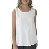 Generisch Crop Tanktops für Damen Sommer Damen Rundhalsausschnitt Strick gerippt Basic ärmellos Trauerkleidung Damen (White, XL)