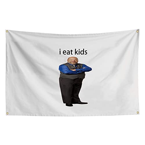 I Eat Kids Wandteppich, lustiger Wandteppich für Studentenwohnheim, Dekoration mit 4 Bassösen, 90 x 150 cm