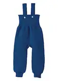 Disana Strick-TRÄGERHOSE, 100% Bio-Merinowolle GOTS, IVN Best | mit hohem Bund | Newborn Baby Kleinkind Kind Unisex | Made in Germany |Marine Gr. 98-104