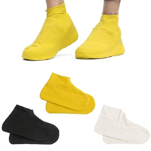 Latex Regen Überschuhe,Rutschfeste Überschuhe,Wiederverwendbare Wasserdicht Überschuhe 3 Paar Regen Überschuhe Für Regen Schnee Tag Schlammige Straßen
