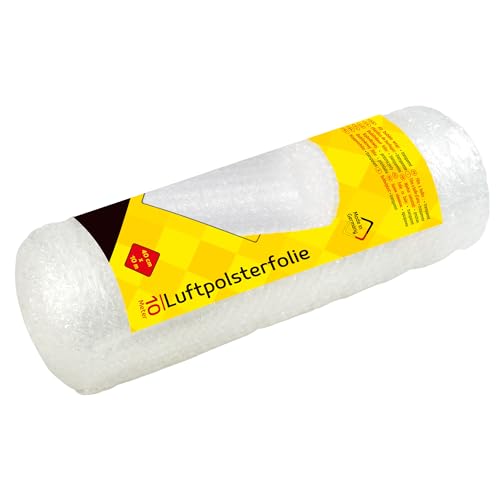 Idena 10400 - Luftpolsterfolie für Versand, Verpackung und Umzug, 40 cm x 10 m auf Rolle, 70 µ, transparent, 1 Stück