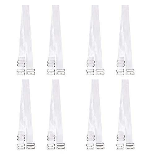 4 Paar BH Träger Transparent Unsichtbar Rutschfest Verstellbar Weich BH mit Transparenten Trägern Ersatz Durchsichtige BH Träger für Damen