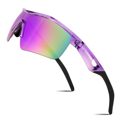 FEISEDY Kinder Jugendliche Sportbrille Polarisierte Jungen und Mädchen Alter von 7-10 Jahre Fahrradbrille mit TR90 Flexiblem Rahmen B2454