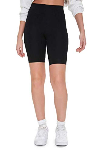 ELF KUCKUCK Kurze Leggings Damen Radlerhose Sporthose Kurz Sommer Shorts Baumwolle Schwarz, One Size