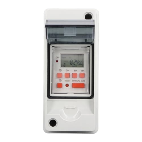 Poolpumpen-Timer, wasserdichte Timer-Box mit Programmierbaren 7-Tage-28-Ein-Aus-Zeitplänen, LCD-Display, Digitale Outdoor-Timer-Box, für Motorbetriebene Geräte