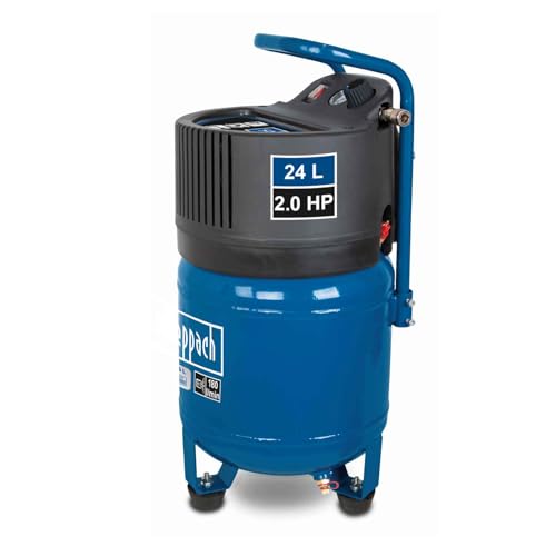 Scheppach Druckluft Kompressor HC24V Luftkompressor stehend mit Tragegriff | 24L Kessel | 1500W Leistung | 10 bar Arbeitsdruck | 180L/min Ansaugleistung | ölfrei & wartungsarm | inkl. Manometer