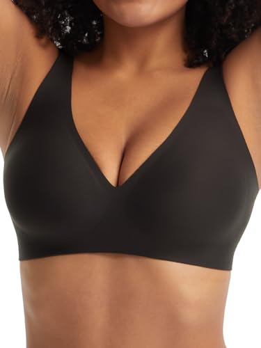 HBselect Nahtloser BH Damen Ohne Bügel V-Ausschnitt Bralette Weicher Push-Up BH Gepolstert Klassische Bustier T-Shirts BH Seamless Bra mit Zusätzlicher BH-Verlängerung