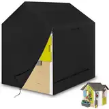 Spielhaus-Abdeckung, Kinderspielhaus-Abdeckungen，Abdeckhaube für Kinder Gartenhaus, 600D Oxford-Tuch Abdeckplane für Kinder Spielhaus,Wasserdicht,UV-Beständig，Schwarz (148x113x128cm)