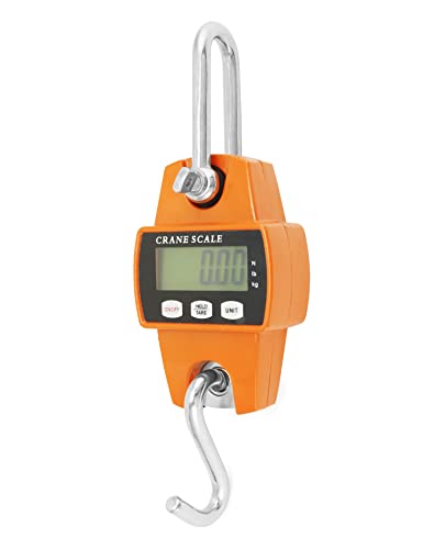 QWORK® Digitale Hängewaage, 300 kg, Digitale Aluminium-Kranwaage, Zum Wharf-Wiegen, Stahlrohstoffe, Angeln