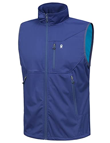 Little Donkey Andy Leichte Softshell-Weste für Herren, Winddichte ärmellose Jacke für Wanderungen Blau XXXL