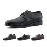 Hitmars Anzugschuhe Herren Schnürhalbschuhe Klassischer Hochzeit Schuhe Lederschuhe Oxford Derby Schuhe Business Formale Brogues Schnürschuhe Schwarz 45 EU