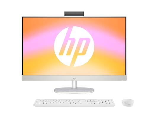 HP All-in-One Desktop-PC, 27" FHD Display, AMD Ryzen 5 7520U, 16 GB DDR5 RAM, 1 TB SSD, AMD Radeon-Grafikeinheit, Windows 11 Home, QWERTZ, Weiß, [Exklusiv bei Amazon]