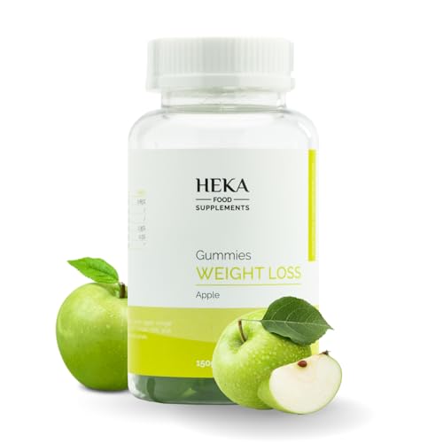 HEKA Gewichtsabnahme Gummies - Apfelgeschmack - 60 Apfelsäureextrakt-Gummibärchen mit Garcinia Cambogia Extrakt - Ohne Gluten, Zucker und Laktose - 100% Vegan