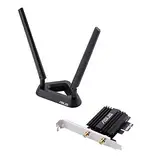 Asus PCE-AX58BT PCIe-Karte (Bluetooth 5.0 + Wi-Fi 6 AX3000 Dual-Band, 2x externe Antennen mit Standfuß, DFS)