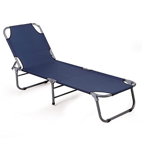 DIGJOBK Klappstühle Recliner Beach Chair Cama Plegable Sofa Transat Longue Mobilya Folding Bed Salon De Jardin Lit Garden Furniture Chaise Lounge(Color:Dark Blue B)