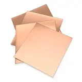 RRRST 4PCS Rein Kupferblech 10x10cm, 0.5mm Dicke, Reinheit des Kupfers 99.9%, Quadrat Kupferplatte für Schmuck DIY Handwerk Modell Malerei