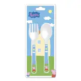 Barbo Toys Peppa Wutz Mealtime Set – Für Babys, Kleinkinder und kleine Kinder – Besteckset mit Löffel und Gabel für Kinder – Offizielles Peppa Wutz