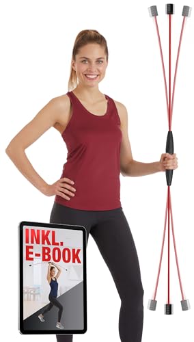 NAJATO Sports Schwingstab Swingstick inkl. E-Book (PDF Datei) & Tasche – Wackelstab mit verstellbaren Gewichten – Für Physiotherapie & Fitness