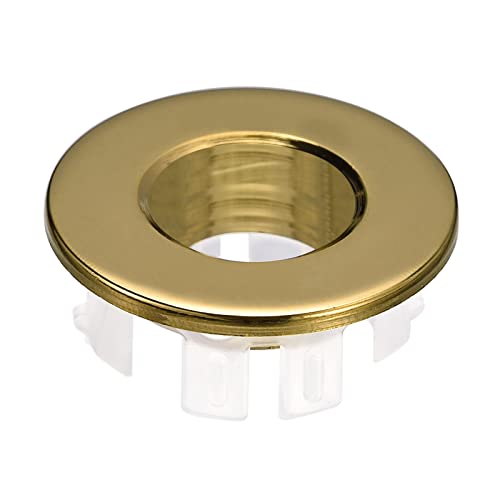 QUARKZMAN Spüle Trimmung Überlauf Deckel Spüle Überlauf Ringe 25.3mm Bad Küche Becken Ablaufdeckel Locheinsatz Rund Kappen Gold