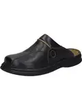 Josef Seibel Klaus Herren Clogs | Echtleder-Herrenschuhe für drinnen und draußen | Komfort-Schuhe aus Rindsleder, Schwarz (611 schwarz/cognac), 43 EU