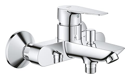 GROHE StartEdge - Einhand- Wannenarmatur (mit Temperaturbegrenzer, variable Mengenbegrenzung, automatische Umstellung, langlebig), chrom, 24198001