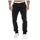 Cargopants Wanderhose Herren Herren Sporthose Pflege Hose Herren Jogginghose Kinder Jungen Fitnesshose Herren Gym Lang Baumwoll Hosen Männer Hose Herren Gym Hose Schwarz M